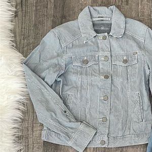 Eddie Bauer Striped Denim Jacket